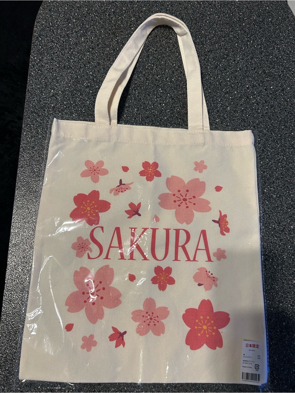 Sakura Pink Floral Canvas Japan Tote Bag